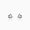 Silver Centre Point Stud Earrings