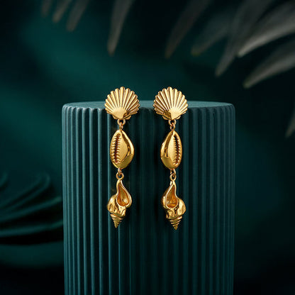 Golden Oceanic Grace Dangler Earrings
