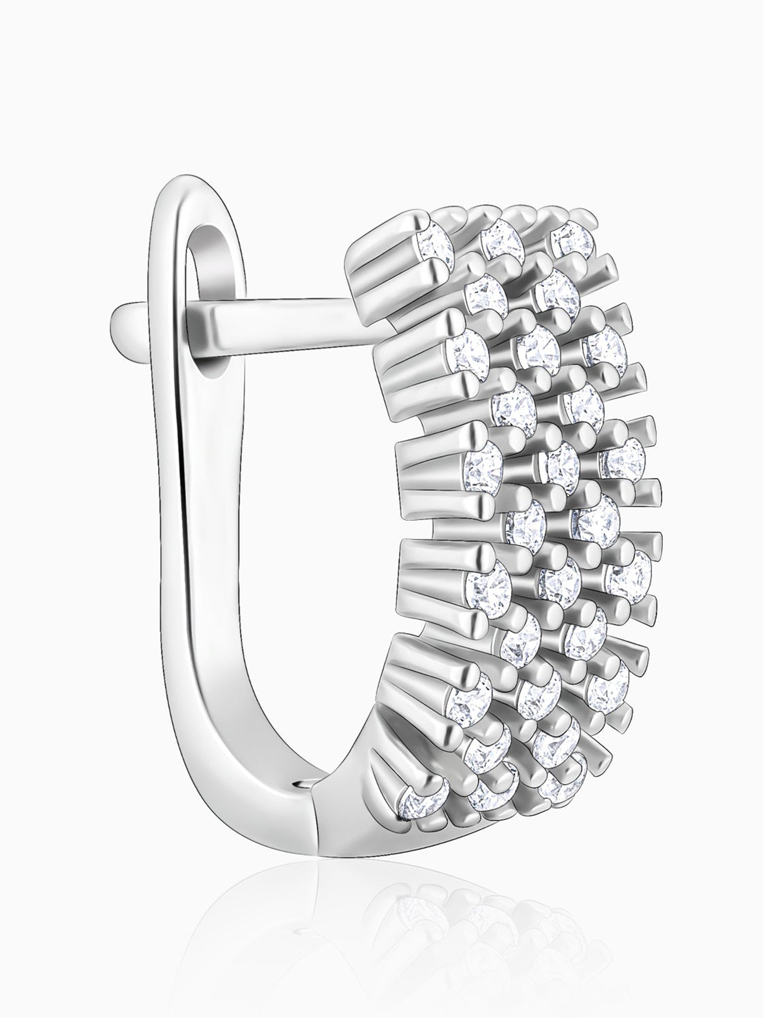 Silver Sparkling Shine Hoop Earrings
