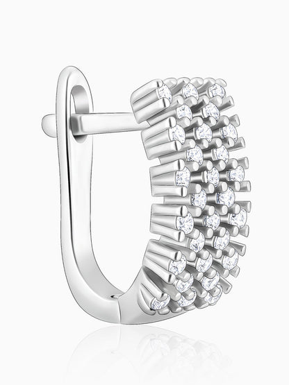 Silver Sparkling Shine Hoop Earrings