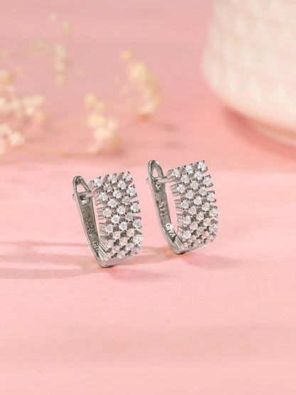 Silver Sparkling Shine Hoop Earrings