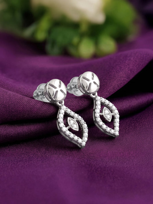 Silver Bloom Leaf Earrings