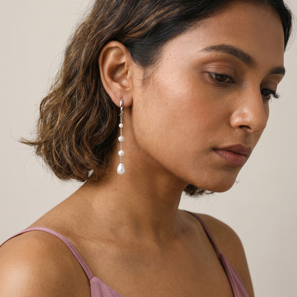 Silver Cyrisse Pearl Earrings