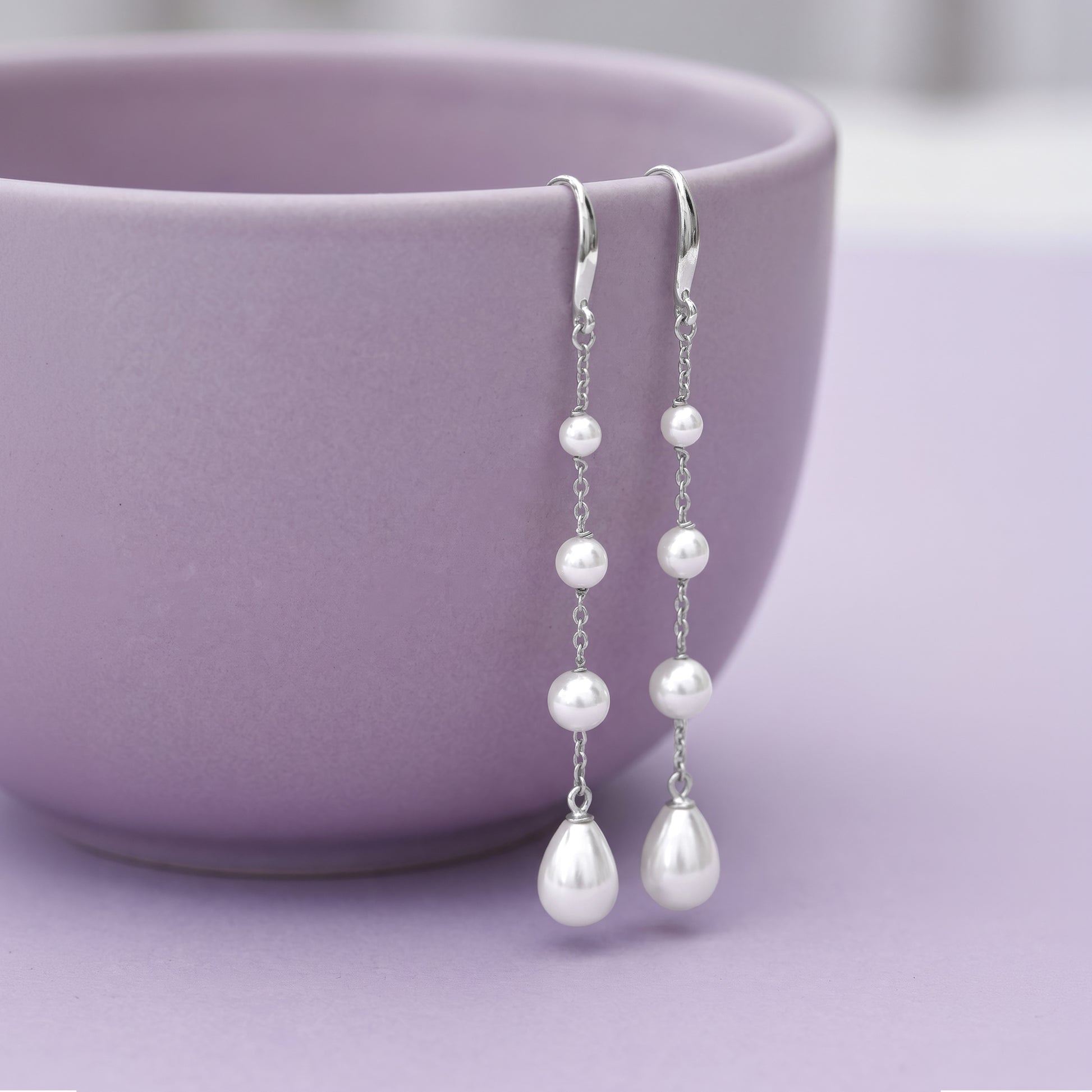 Silver Cyrisse Pearl Earrings