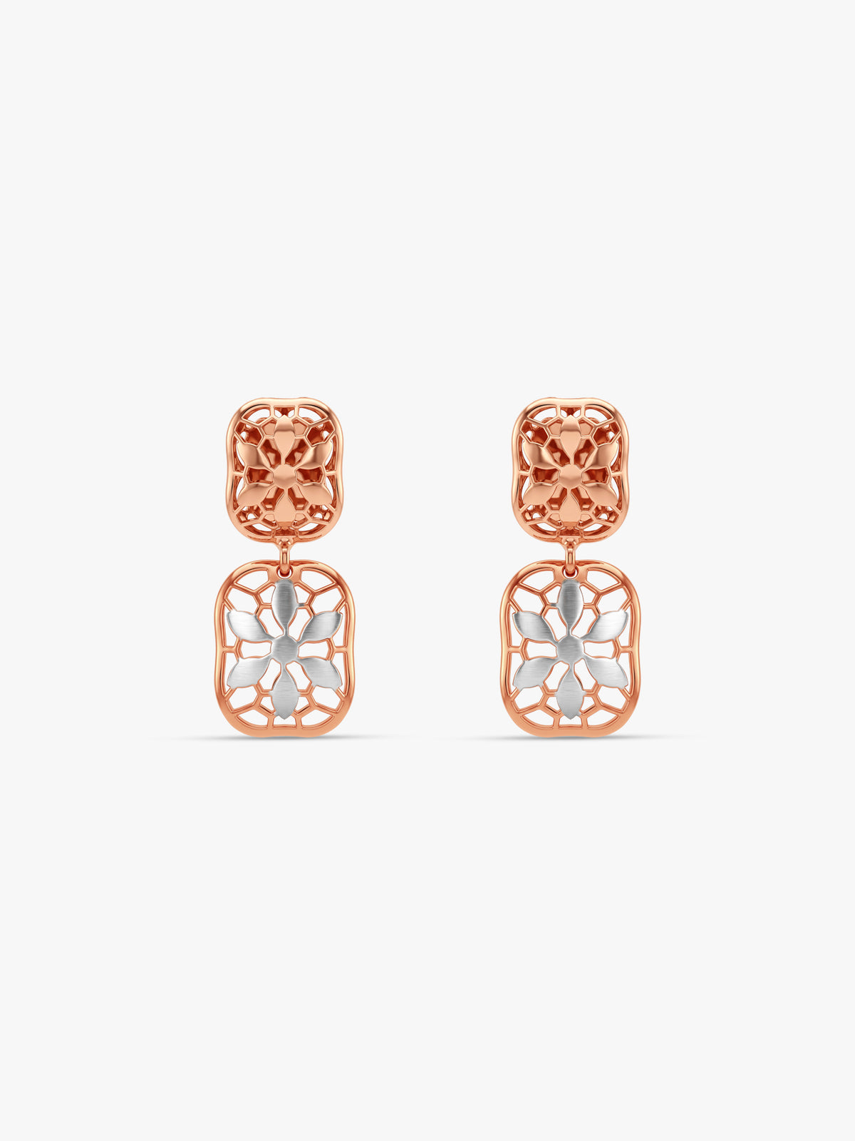 Dual Tone Lysa Silver Earrings