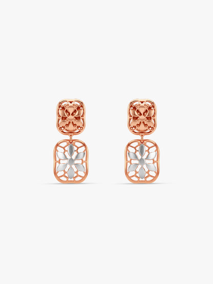 Dual Tone Lysa Silver Earrings