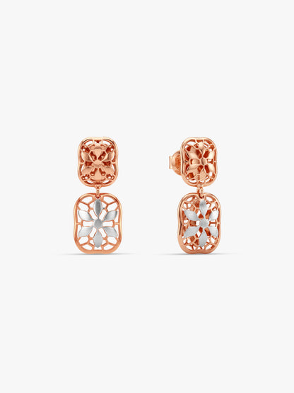 Dual Tone Lysa Silver Earrings