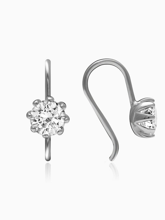 Silver Zircon Tiny Stud Earrings