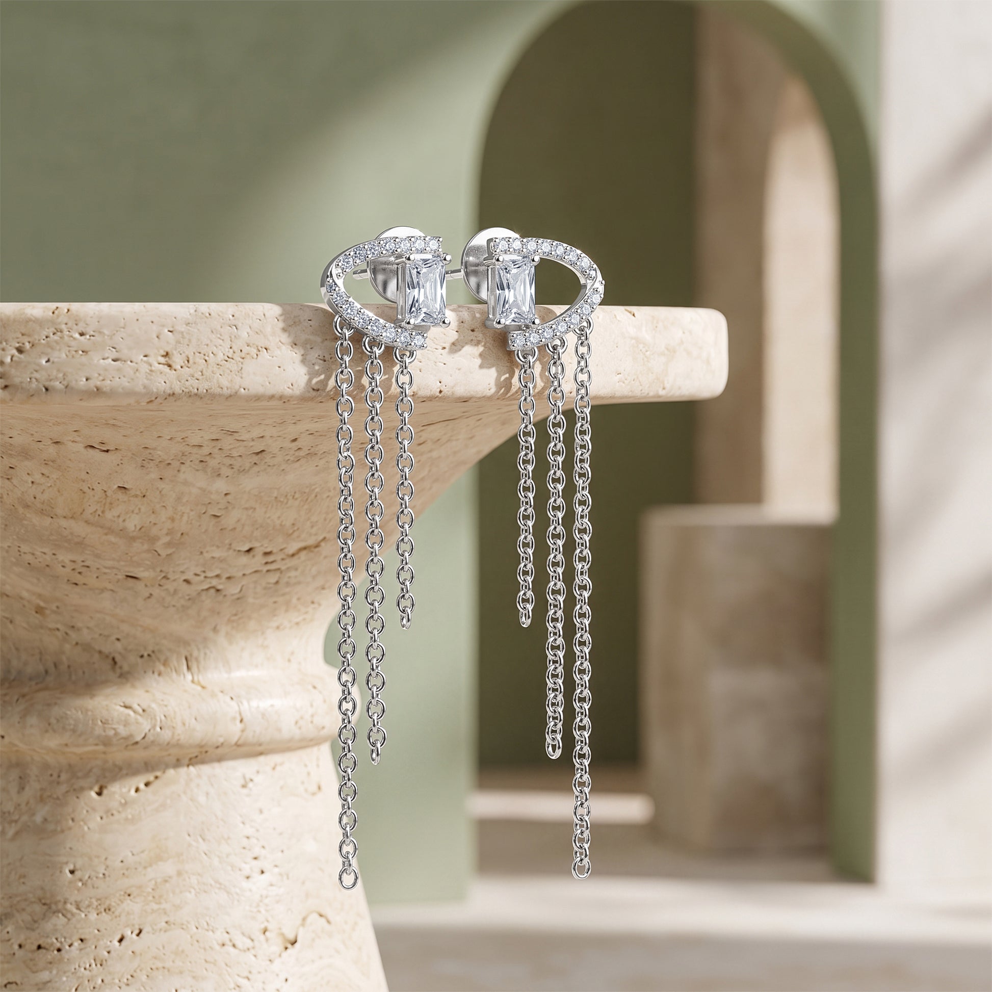 Silver Clara Dangler Earrings
