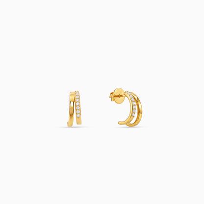 Golden Octavia Half Hoop Earrings