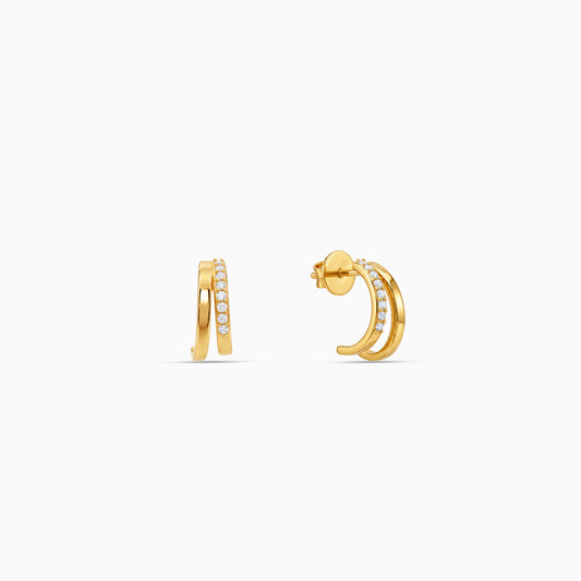 Golden Octavia Half Hoop Earrings