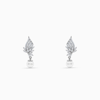Silver Charlize Pearl Drop Earrings