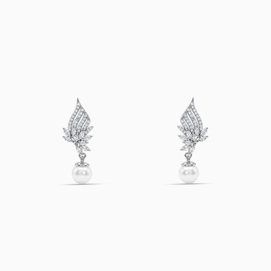 Silver Charlize Pearl Drop Earrings