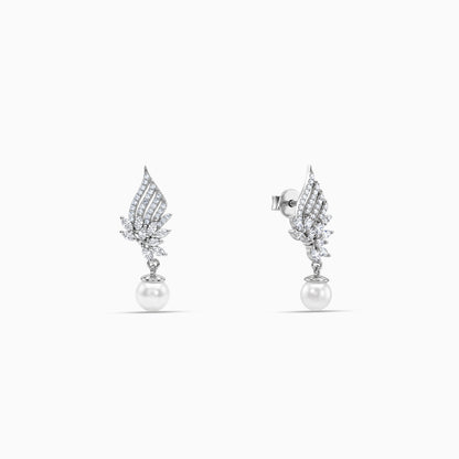 Silver Charlize Pearl Drop Earrings