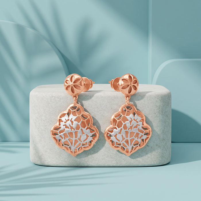 Dual Tone Salvadora Dangle Earrings