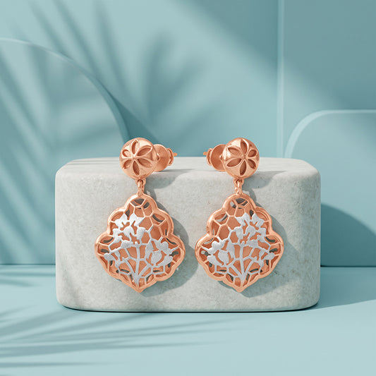 Dual Tone Salvadora Dangle Earrings