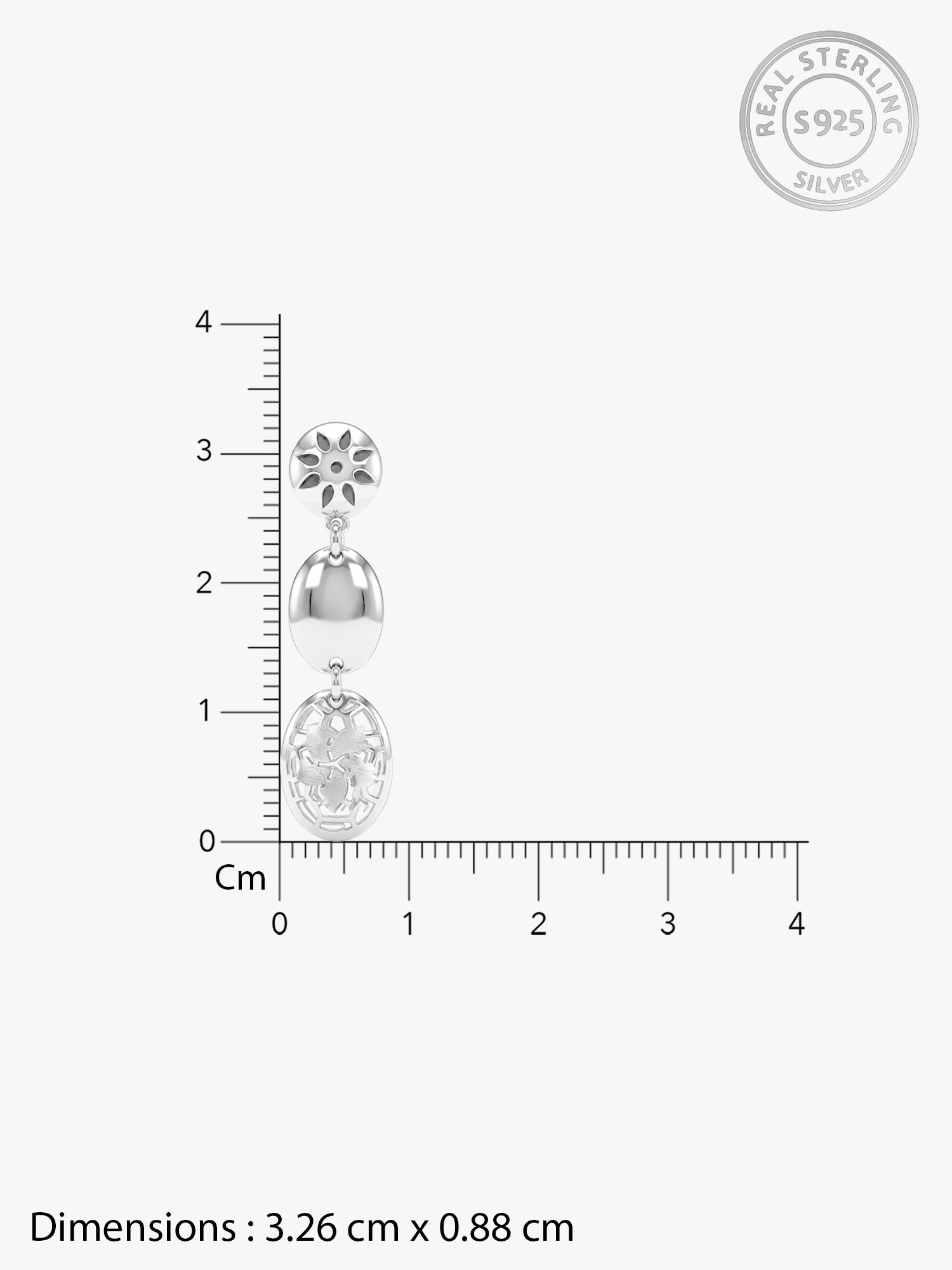 Silver Oval Motion Dangler Earrings