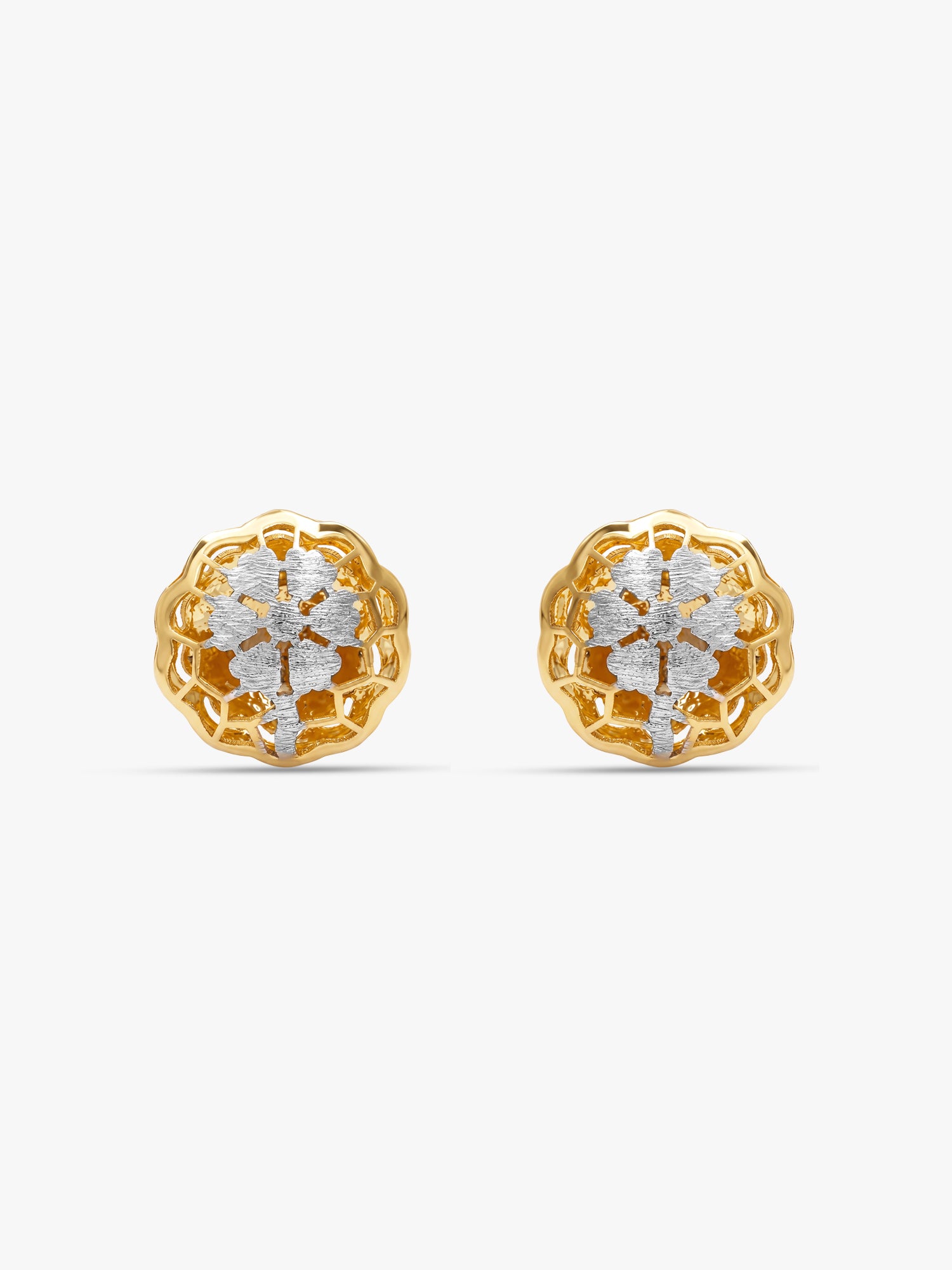 Dual Tone Aafiya Silver Stud Earrings