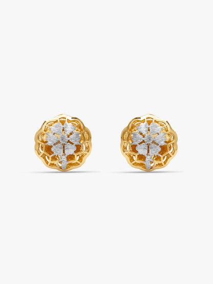 Dual Tone Aafiya Silver Stud Earrings