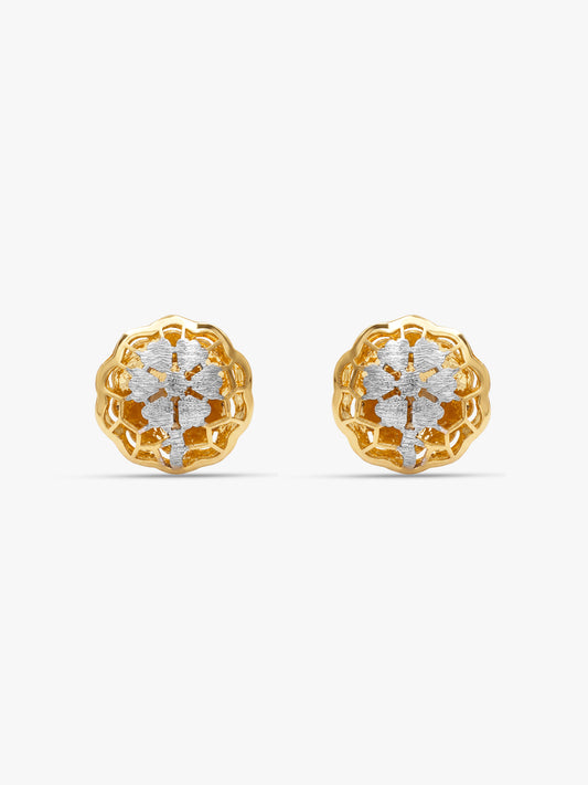 Dual Tone Aafiya Silver Stud Earrings