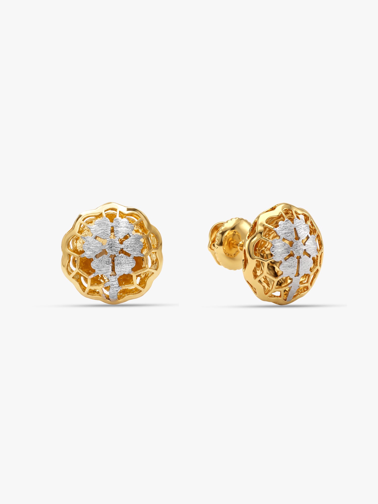 Dual Tone Aafiya Silver Stud Earrings