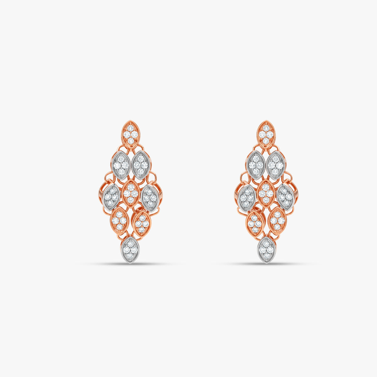 Dual Tone Verdant Glow Silver Earrings