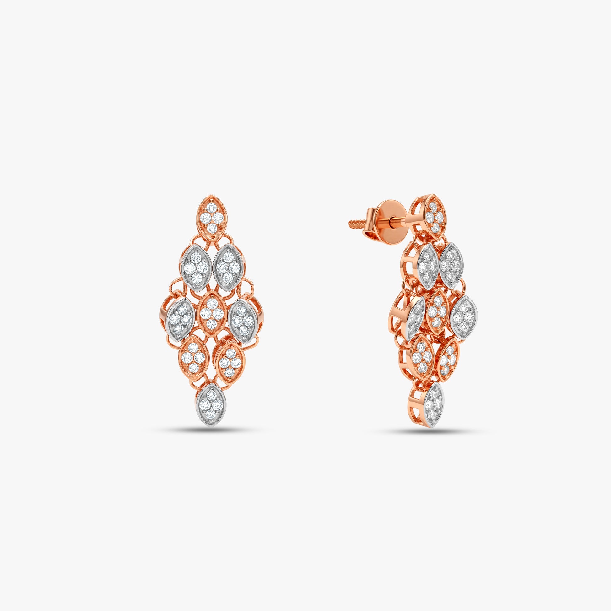 Dual Tone Verdant Glow Silver Earrings