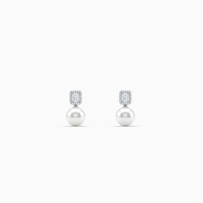 Silver Selina Pearl Earrings