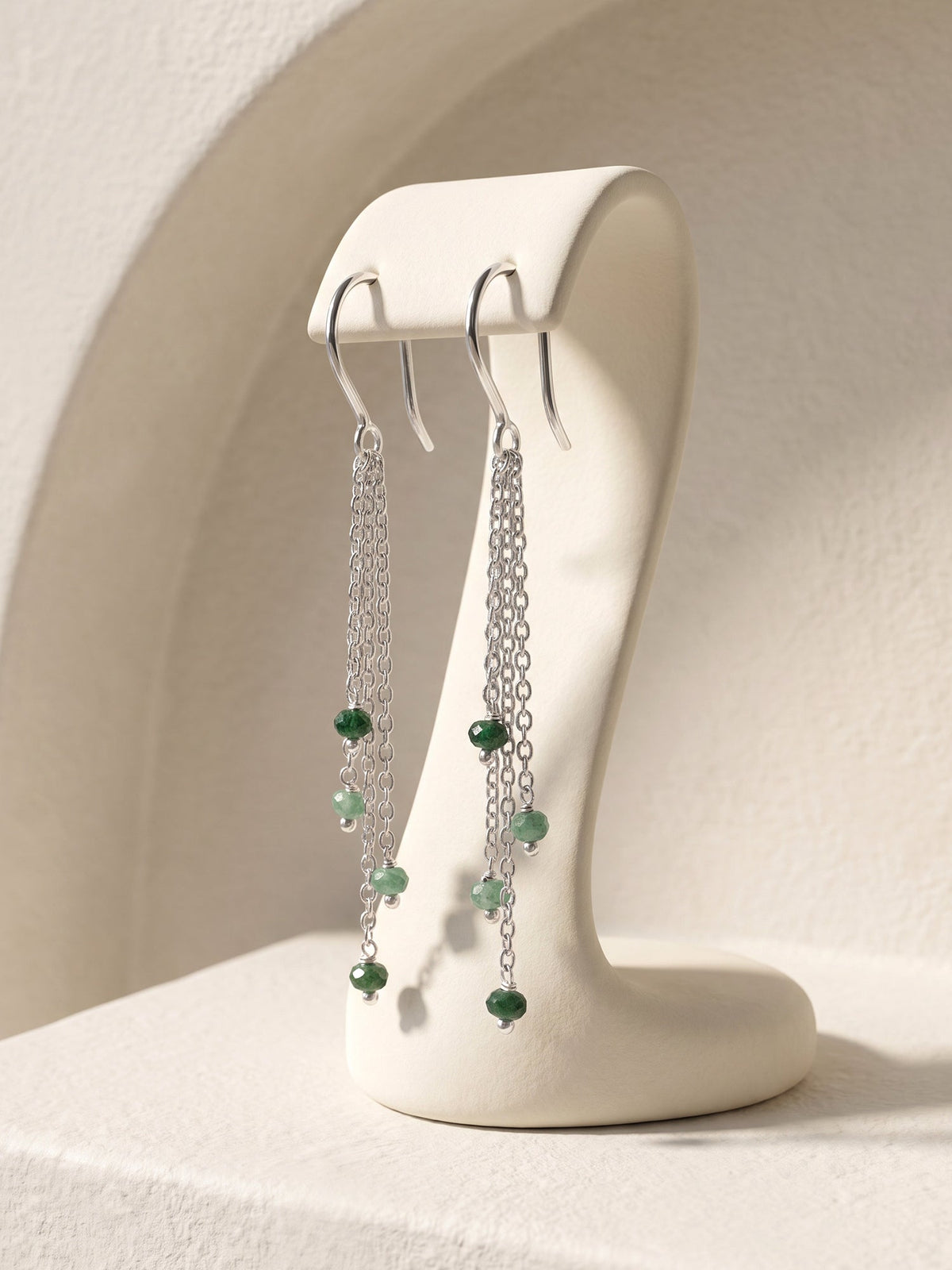 Silver Viridian Danglers