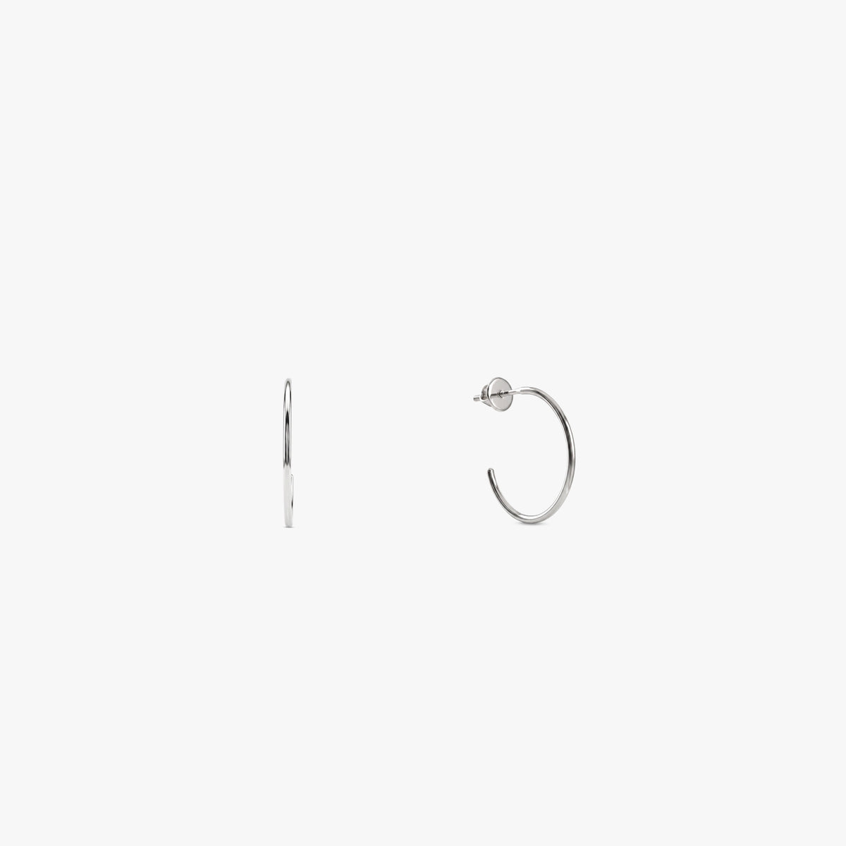 Silver Everyday Fashion Half Hoops