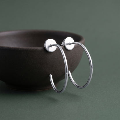 Silver Everyday Fashion Half Hoops