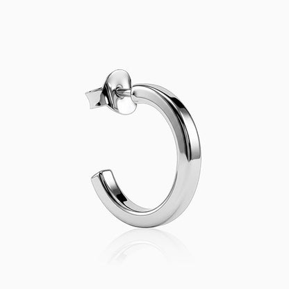 Silver Edge Half Hoop Earrings