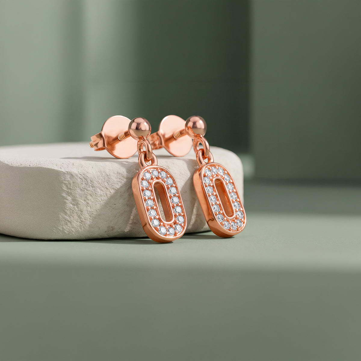 Rose Gold Odette Drop Earrings