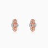 Dual Tone Petaline Shine Silver Earrings