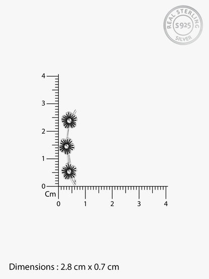 Oxidised Silver Gulmohar Climber Earrings