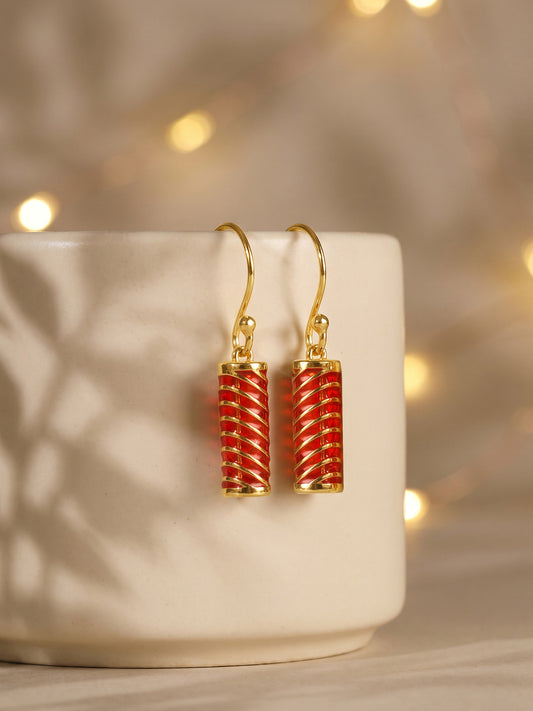 Golden Sutli Bomb Hook Earrings