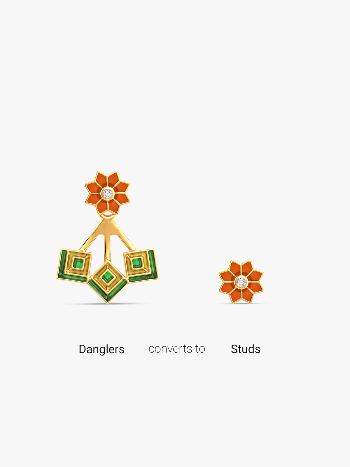 Golden Rangoli Bloom Earrings