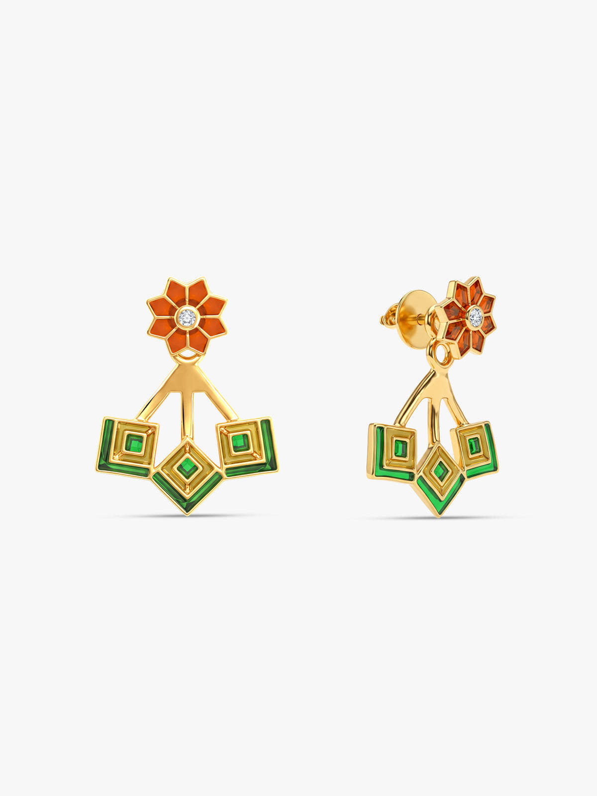 Golden Rangoli Bloom Earrings