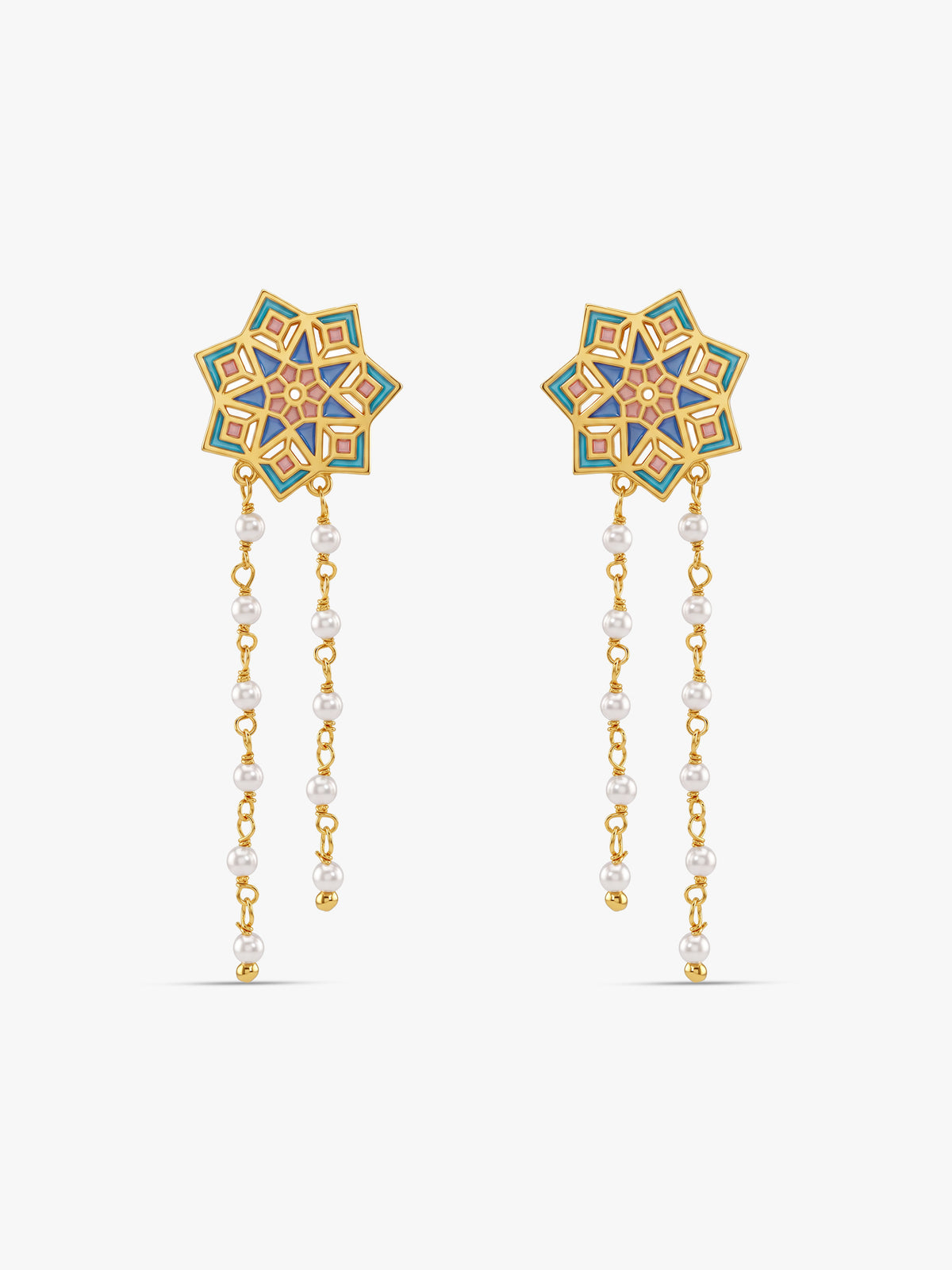 Golden Rangeeli Moti Danglers
