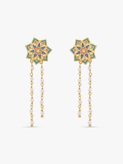 Golden Rangeeli Moti Danglers