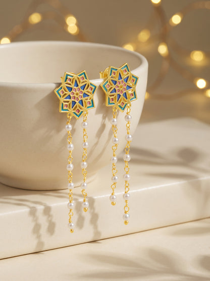 Golden Rangeeli Moti Danglers