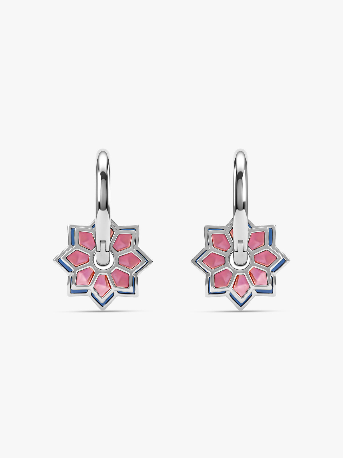 Silver Rangoli Glow Hoop Earrings