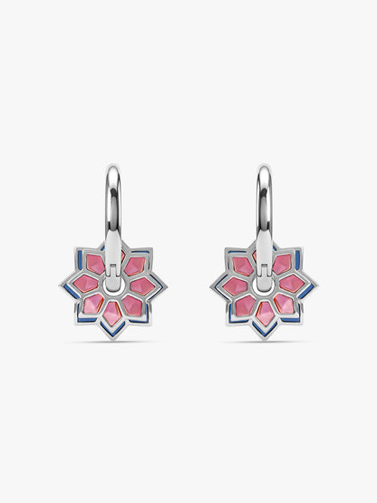 Silver Rangoli Glow Hoop Earrings