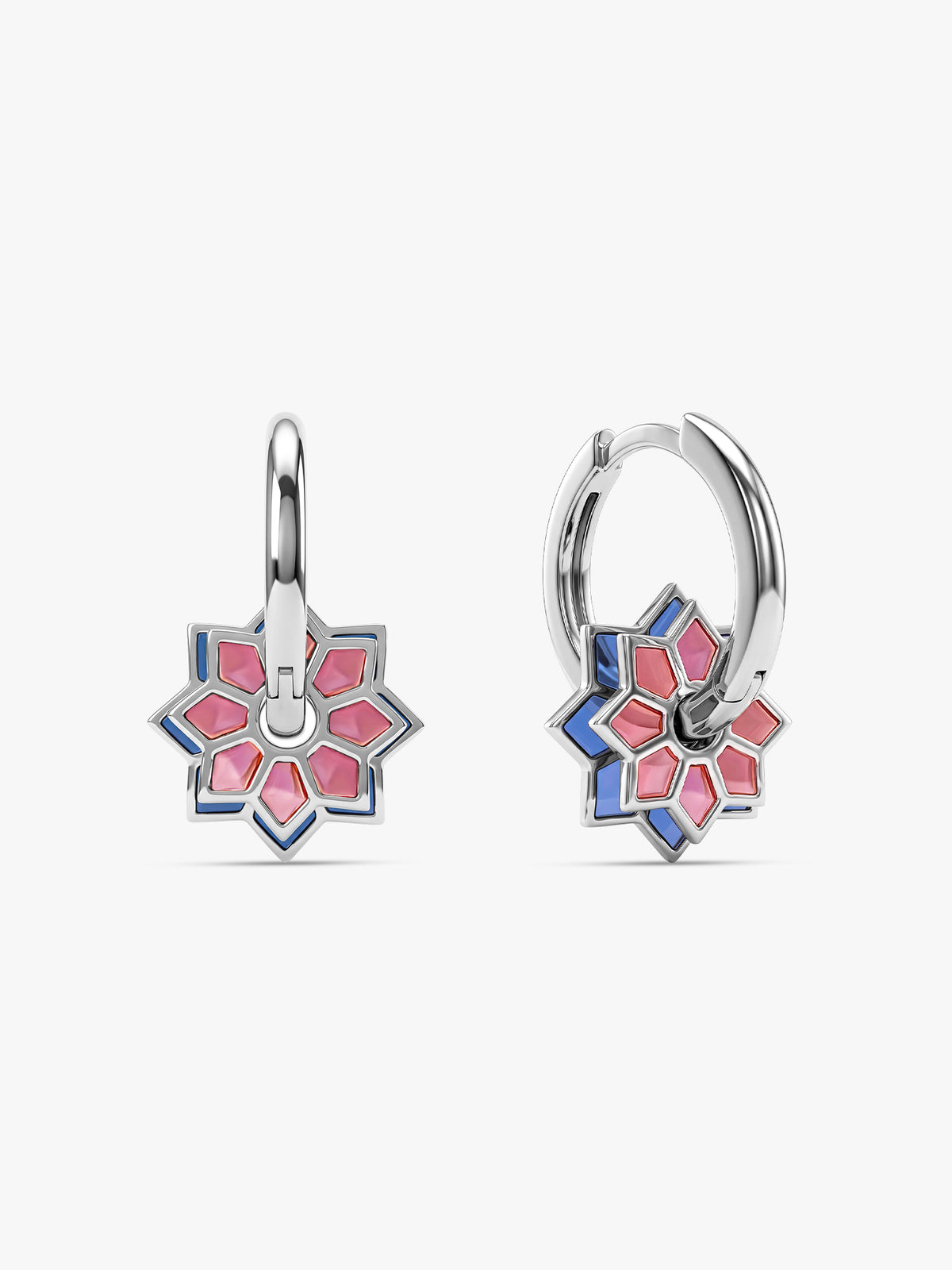 Silver Rangoli Glow Hoop Earrings