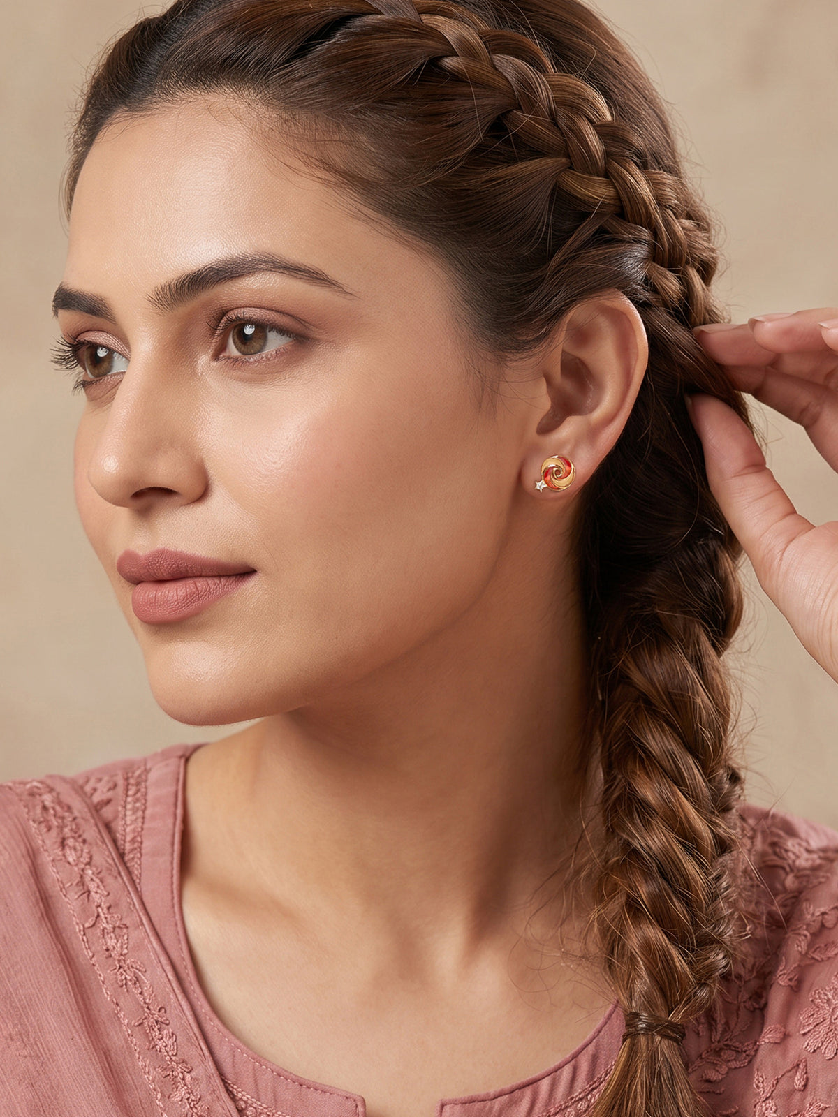 Golden Chakri Studs