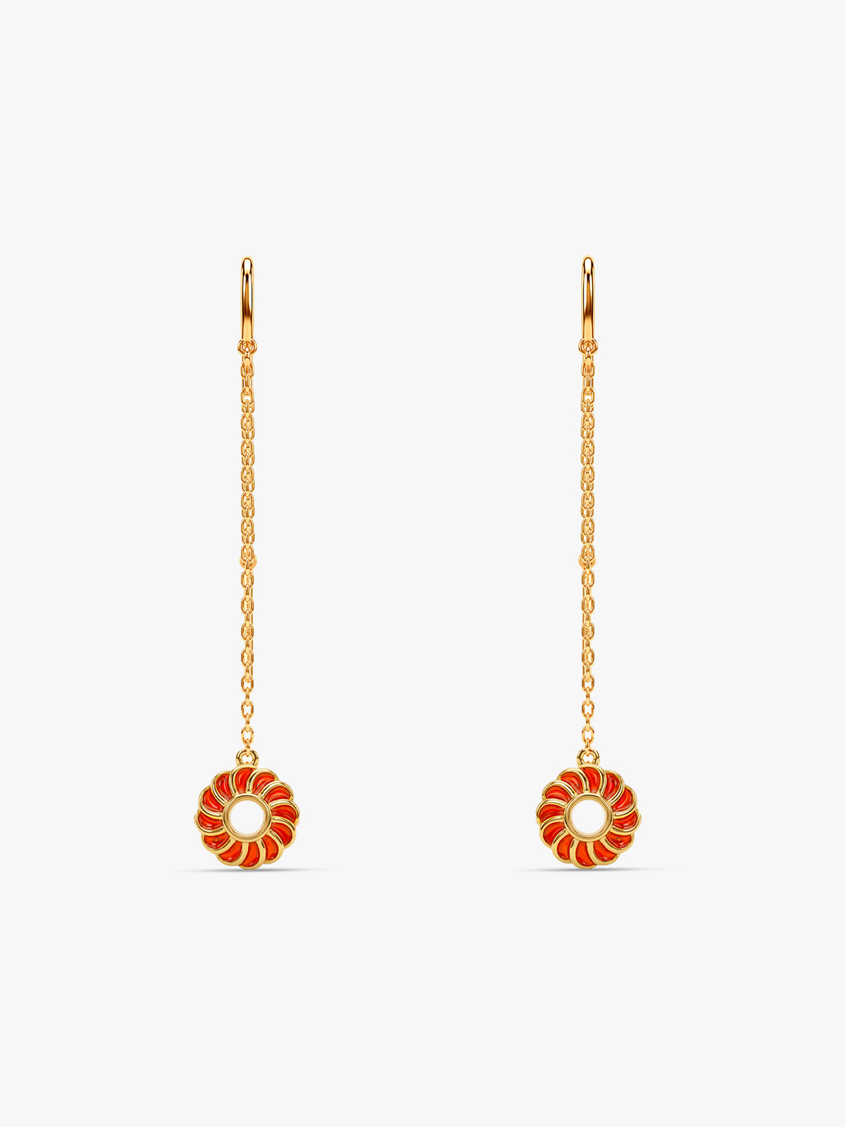 Golden Kesari Jalebi Sui Dhaga Earrings