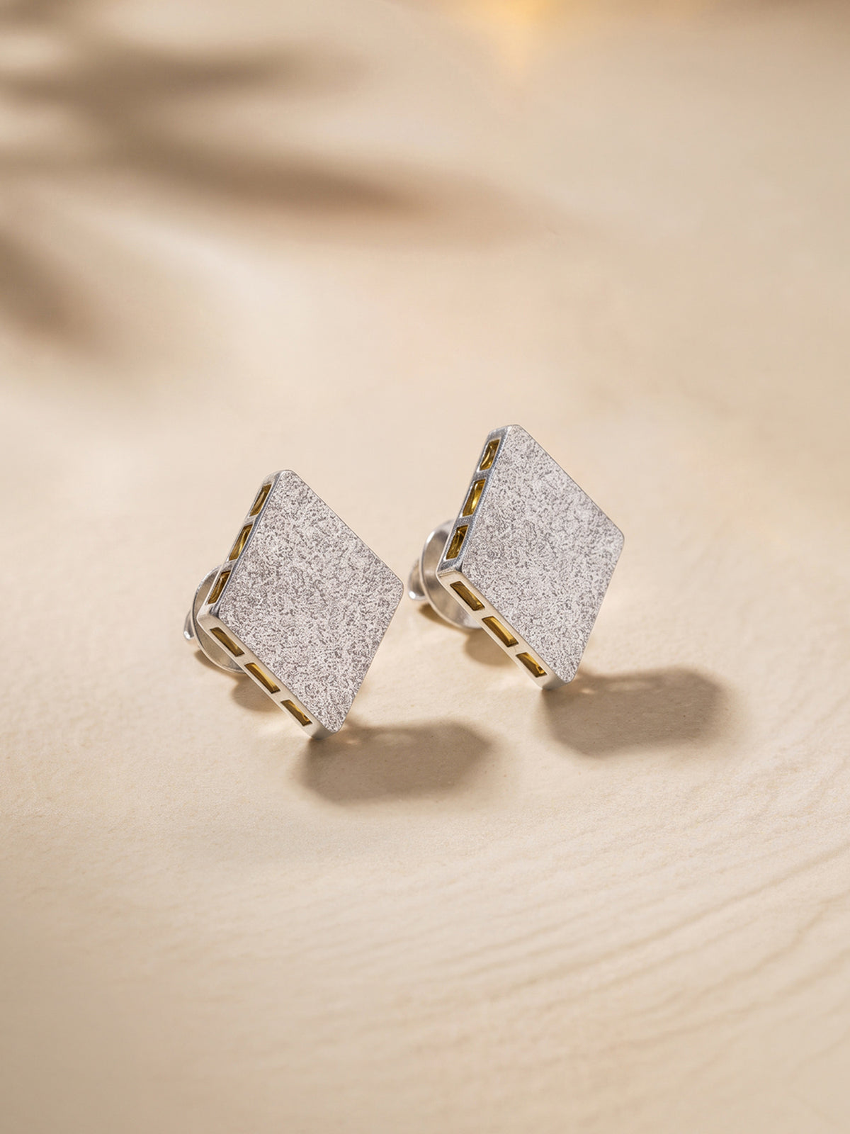 Silver Kaju Katli Studs