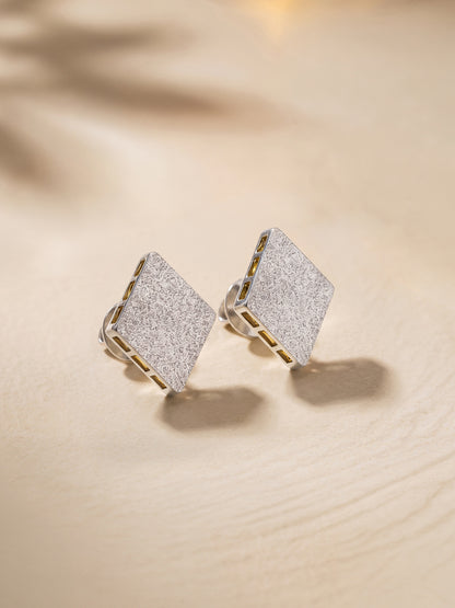 Silver Kaju Katli Studs