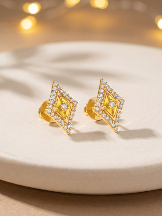 Golden Sunehri Shaam Studs