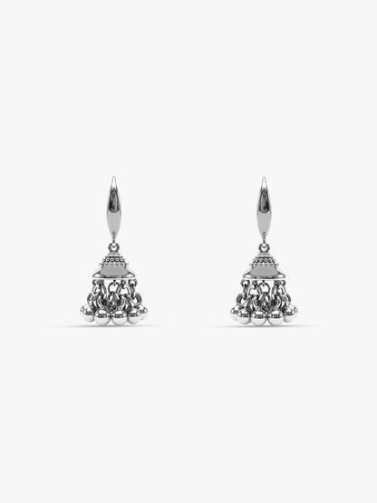Oxidised Silver Aaradhya Jhumkis